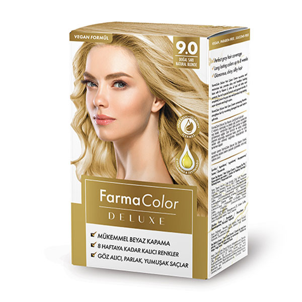 پک رنگ مو های زیبا و خوشرنگ فارماسی. شماره رنگ9/0 بلوند
