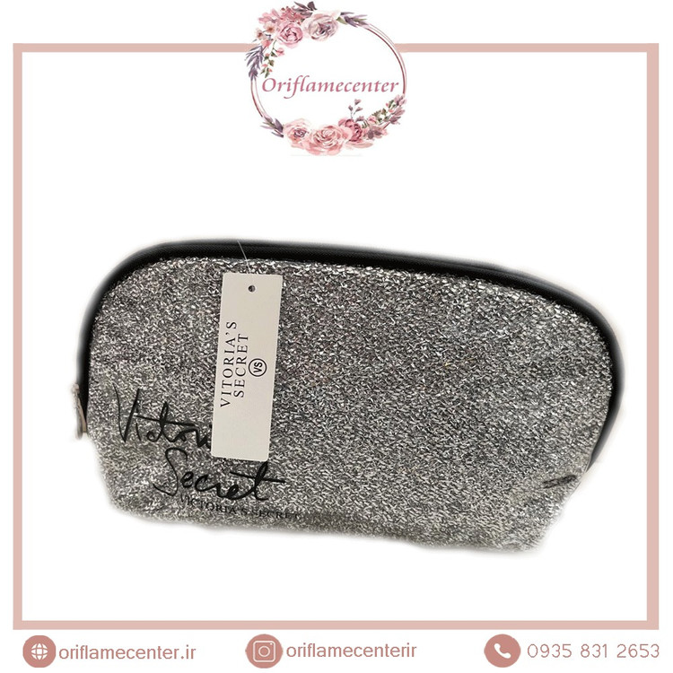 کیف لوازم آرایش مدل اکلیلی ویکتوریا سکرت نقره ای
