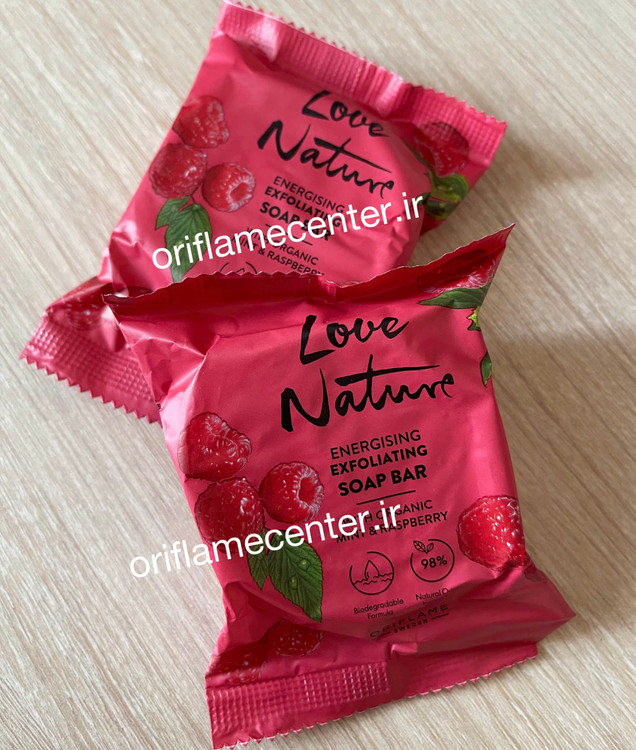 صابون لایه بردار انرژی بخش پوست حاوی نعنا و تمشک سری لاو نیچر41277