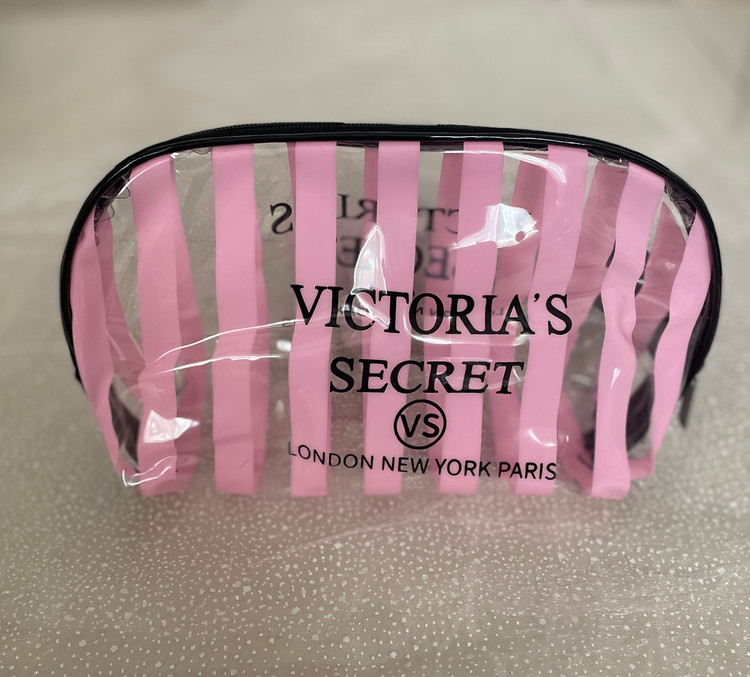 کیف آرایشی طلقی راه راه ویکتوریا سکرت ( صورتی (