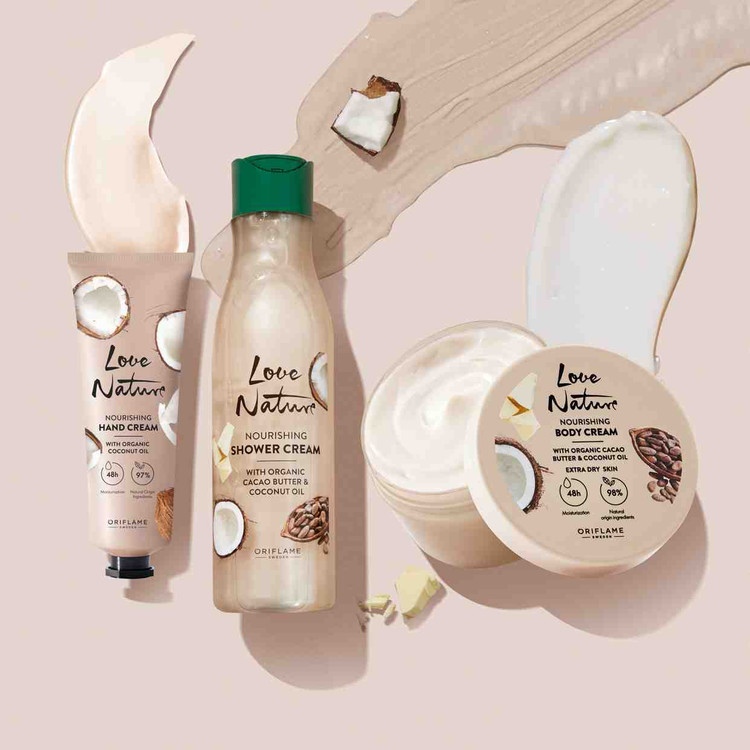 کرم مغذی دست با روغن نارگیل ارگانیک لاونیچراوریفلم (۱۵۰میل) 4542۶