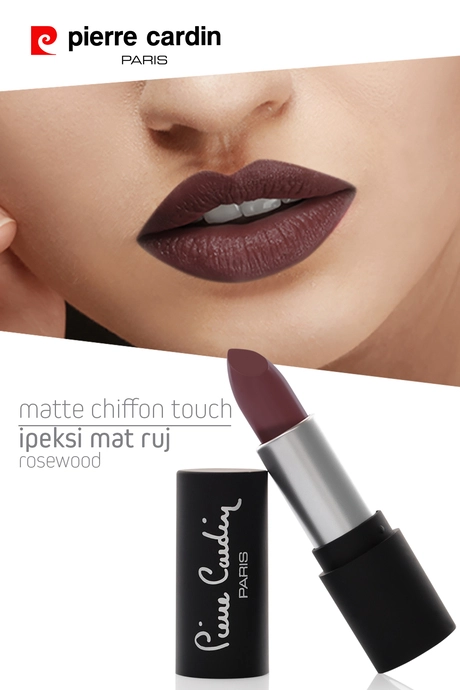 11189 _ Pierre Cardin Matte Chiffon Touch Lipstick - Rosewood -176