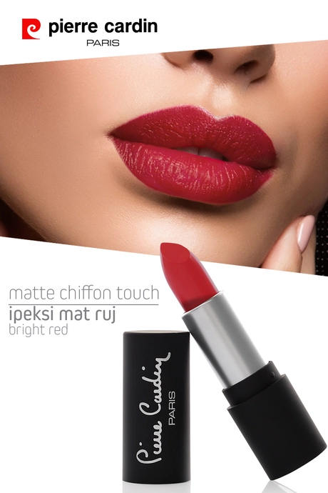 11200 _ Pierre Cardin Matte Chiffon Touch Lipstick - Bright Red -189