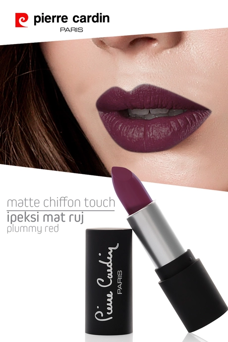 11201 _ Pierre Cardin Matte Chiffon Touch Lipstick - Plummy Red -190