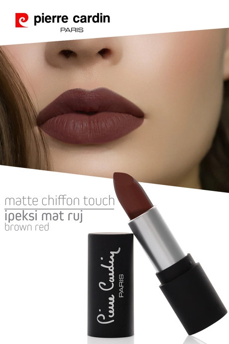 11204 _ Pierre Cardin Matte Chiffon Touch Lipstick - Brown Red -193