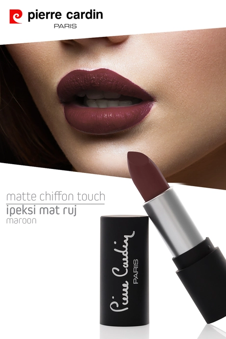 11205 _ Pierre Cardin Matte Chiffon Touch Lipstick -Maroon -194