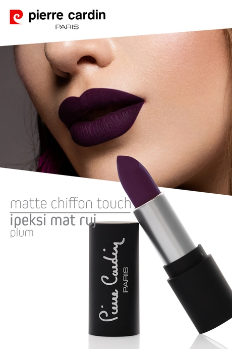 11206_ Pierre Cardin Matte Chiffon Touch Lipstick -Plum -195