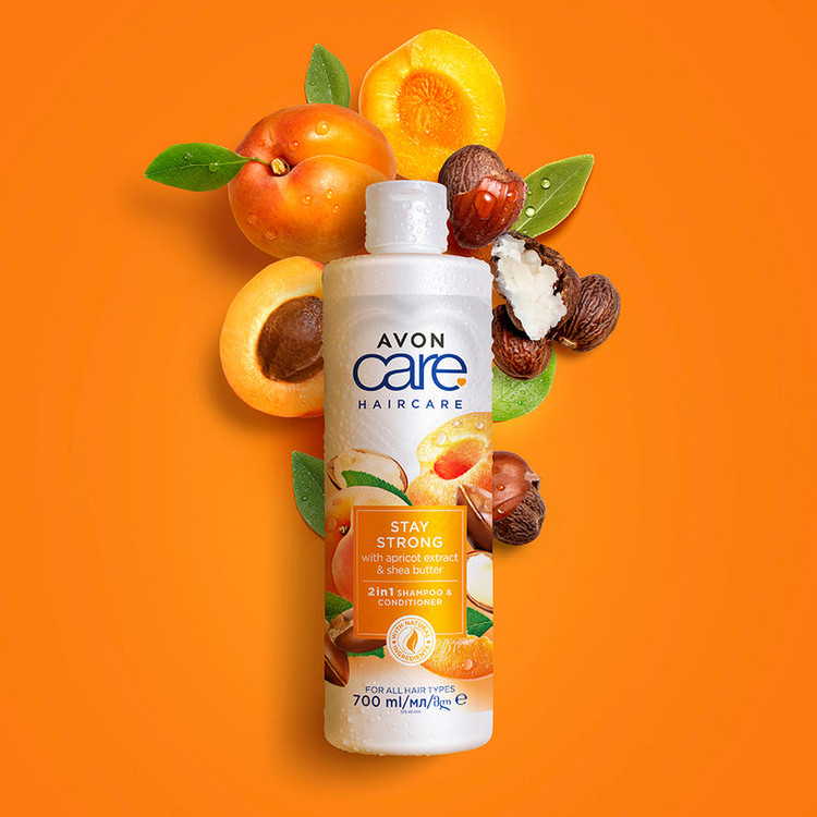 شامپو و نرم کننده ۲در۱ عصاره زردآلو و کره شی اورجینال برندAvon