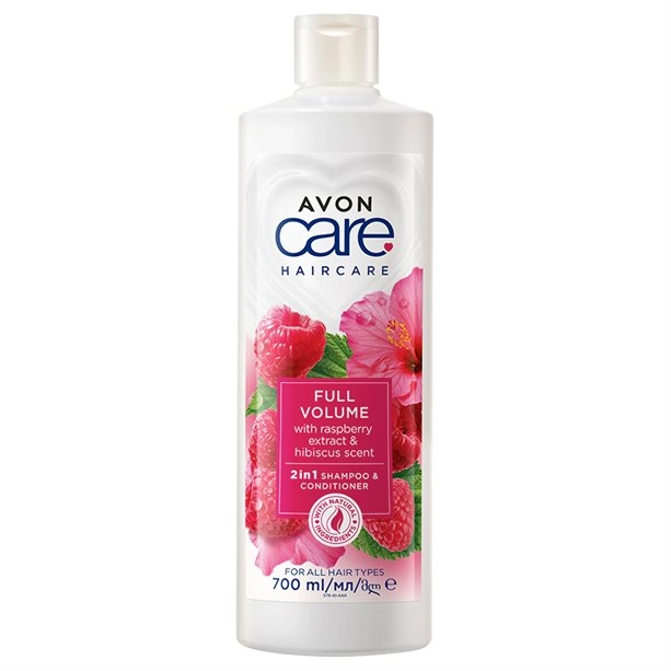 شامپو و نرم کننده حجم دهنده 2در1 تمشک و گل ختمی برند Avon