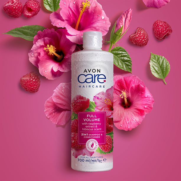 شامپو و نرم کننده حجم دهنده 2در1 تمشک و گل ختمی برند Avon