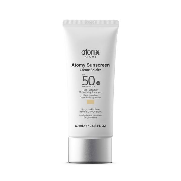 ضد آفتاب اتمی +Spf50 ( با رنگ طبیعی) درمانی - ضدلک و تیره گی پوست _ ۶۰میل