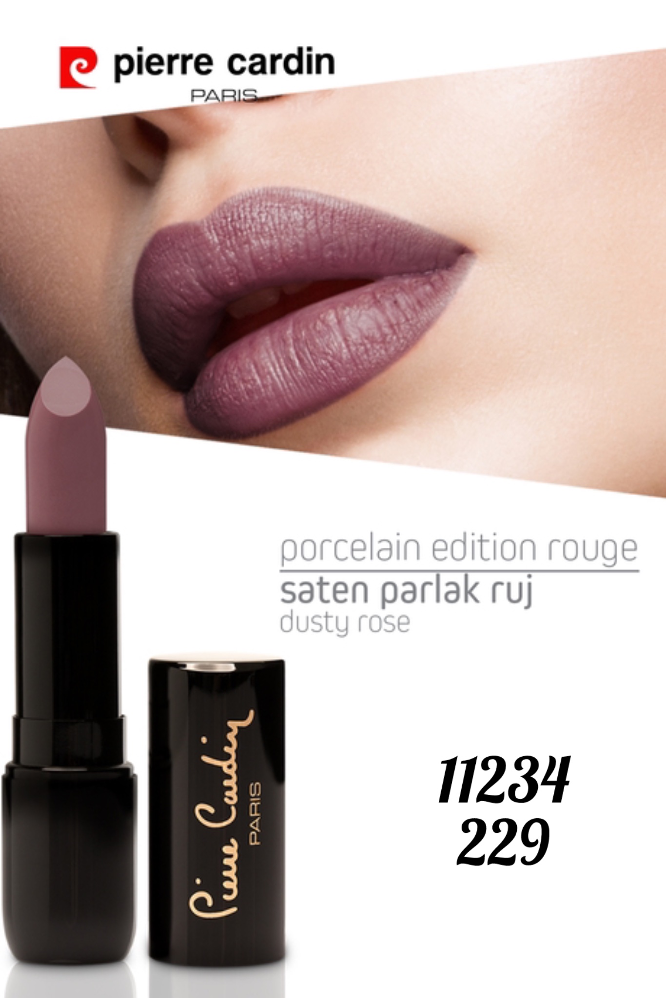 Dusty Rose  _ 11234 _ 229 رژلب خامه ای پرسلان اورحینال پیرکاردین