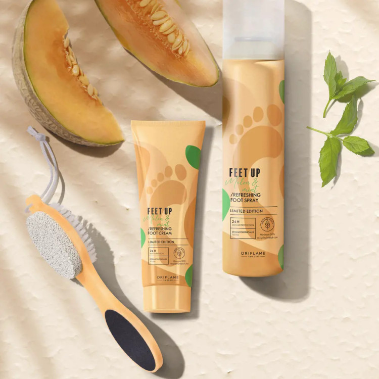 کرم پا مرطوب کنتده و طراوت بخش خربزه و نعنا فیت آپ ۴۶۹۷۵ _ ۷۵میل