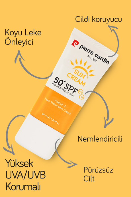 کرم ضدآفتاب ضدلک و محافظت کننده‌ صورت و بدن اورجینال پیرکاردین +spf50  _ حجم ۵۰میل