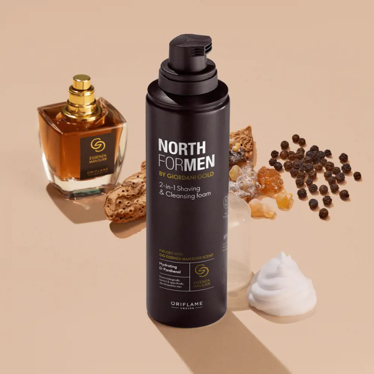 فوم اصلاح و پاککننده ۲ در ۱ نورث فور من با رایحه عطر جوردانی گلد اسنزا من 47270 _ 200میل
