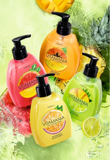 مایع صابون ویتامینه فابرلیک با رایحه ی انبه و پاپایا 3382 _ 300میل