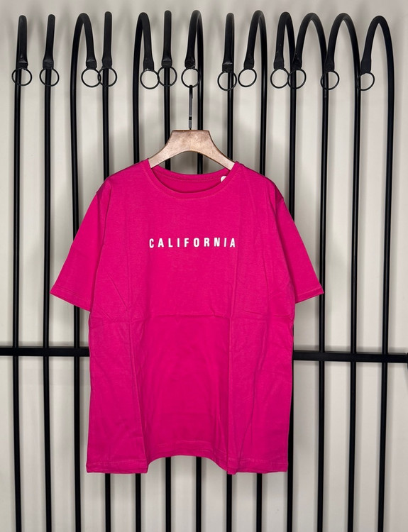 تیشرت زنانه نخی اعلا قواره دار free (38_48) _ سرخابی