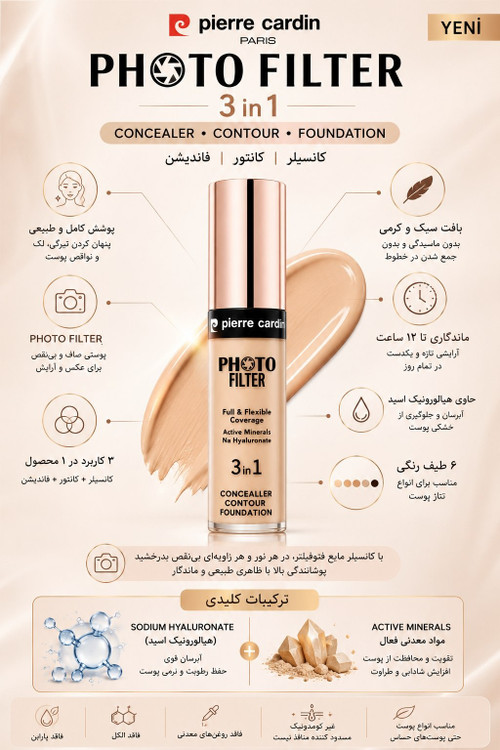 کانسیلر مایع فتوفیلتر اورحینال پیرکاردین _ ۱۳میل