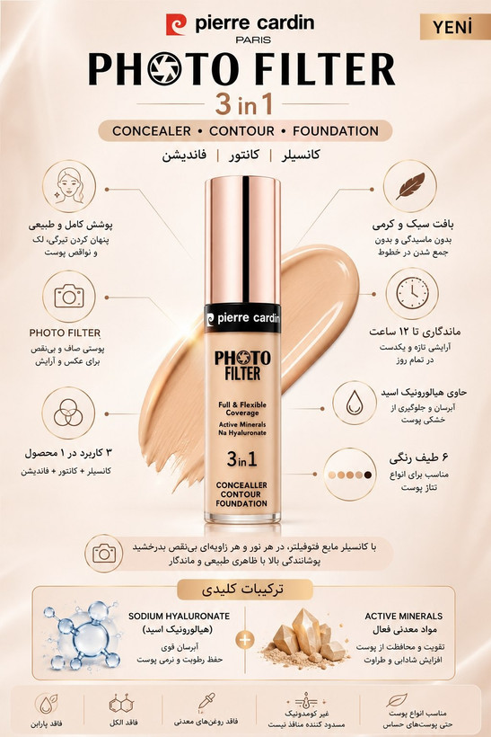کانسیلر مایع فتوفیلتر اورحینال پیرکاردین _ ۱۳میل