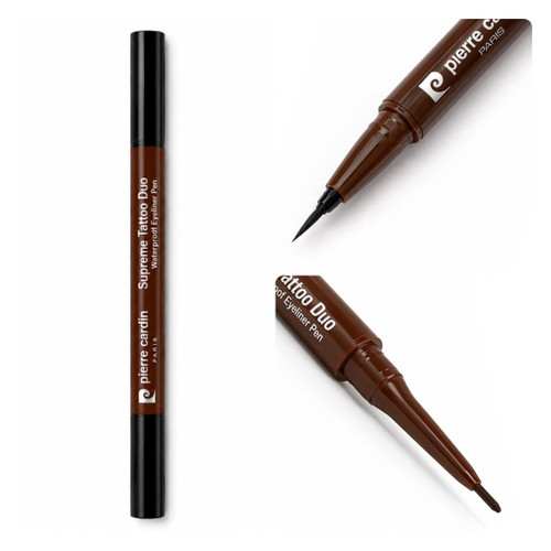 خط چشم ضد آب دو طرفه اورجینال پیرکاردین مدل Supreme Tattoo Duo 13403 _قهوه ای