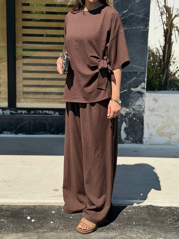 ست شوميز و شلوار زنانه ( کاملا مزونی ) فری سایز تا 44