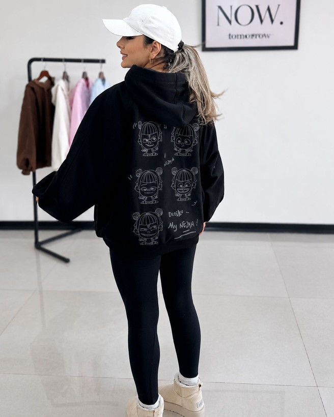 سویشرت زنانه کلاهدار خفنMY NEZHA ( لش )