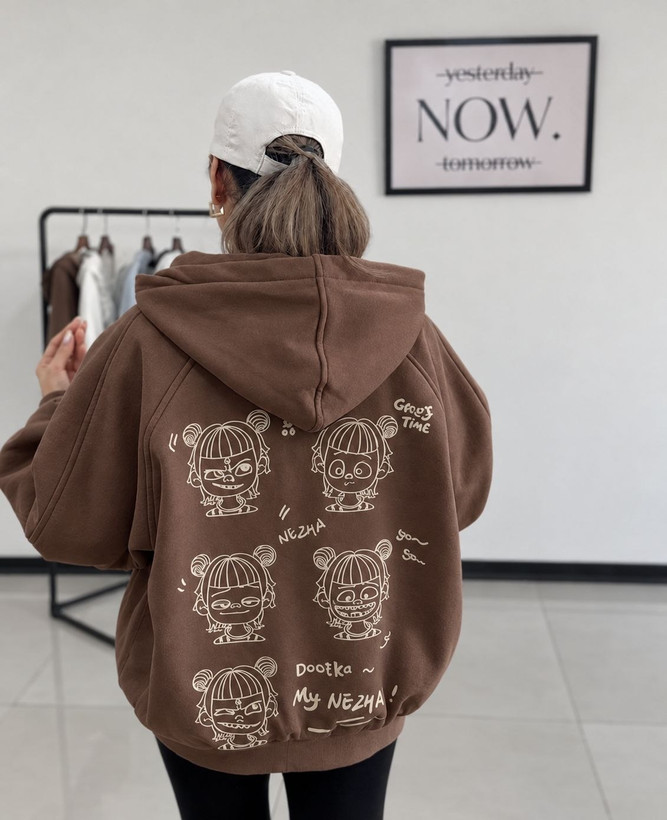 سویشرت زنانه کلاهدار خفنMY NEZHA ( لش )