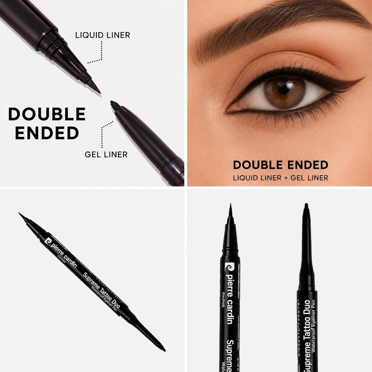 خط چشم دوطرفه ضد آب اورجینال پیرکاردین مدل Supreme Tattoo Duo _ 13404 مشکی
