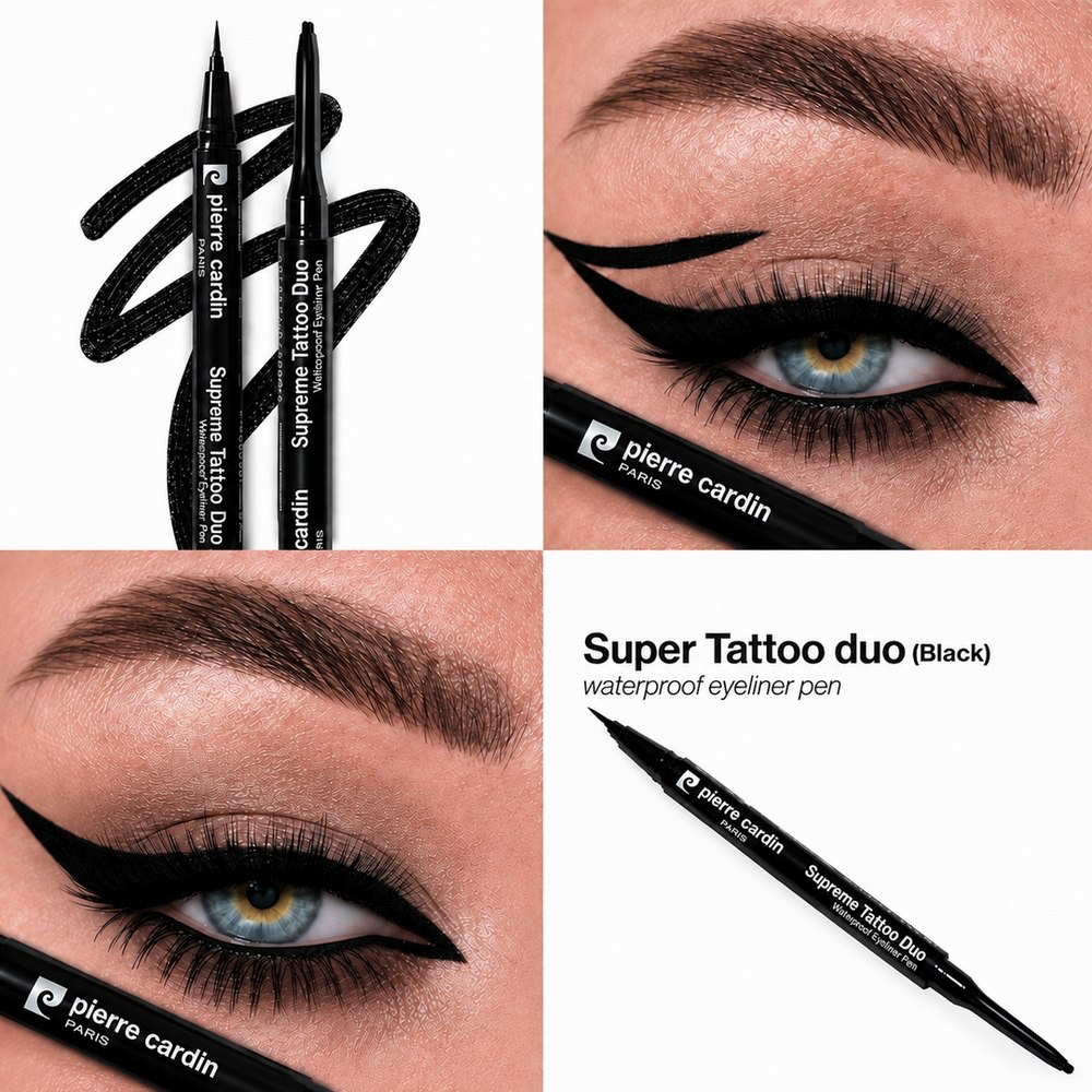 خط چشم دوطرفه ضد آب اورجینال پیرکاردین مدل Supreme Tattoo Duo _ 13404 مشکی