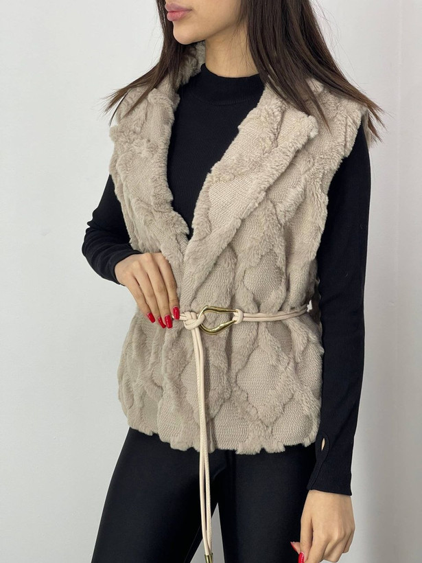 وست زنانه پوست کمربند دار ( فری سایز تا ۴۶)