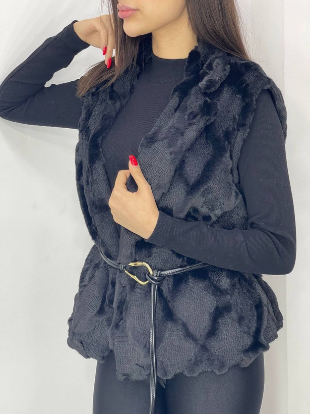 وست زنانه پوست کمربند دار ( فری سایز تا ۴۶)