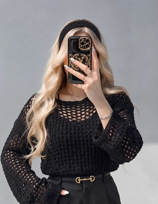 کراپ شراگ زنانه بافت MADAM فری سایز 38_44)