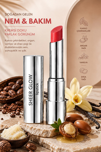 رژلب مرطوب کننده با جلوه براق سری Sheer Glow پیرکاردین